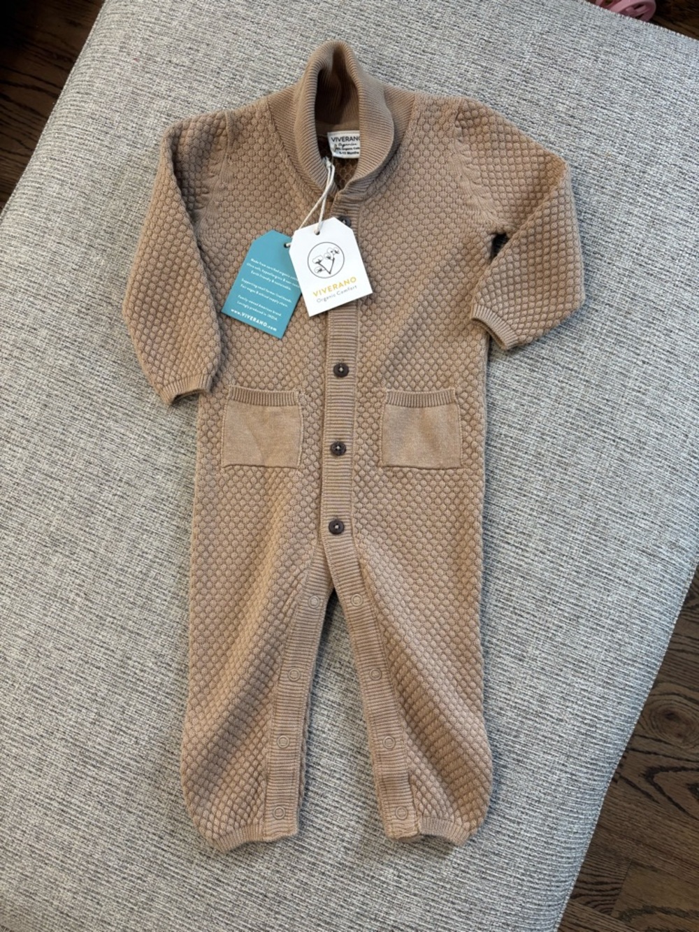 Viverano Organics Camel Knit Baby One-Piece